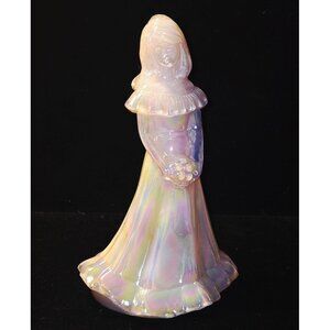 Fenton Art Glass pink iridescent or carnival glass Bridesmaid Doll figurine 7"